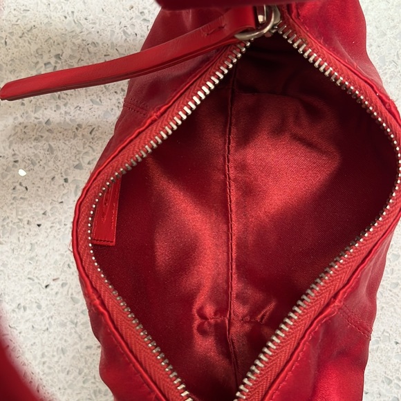 Tod’s Bamboo Red Satin Mini Evening Barrel Bag - Picture 10 of 16